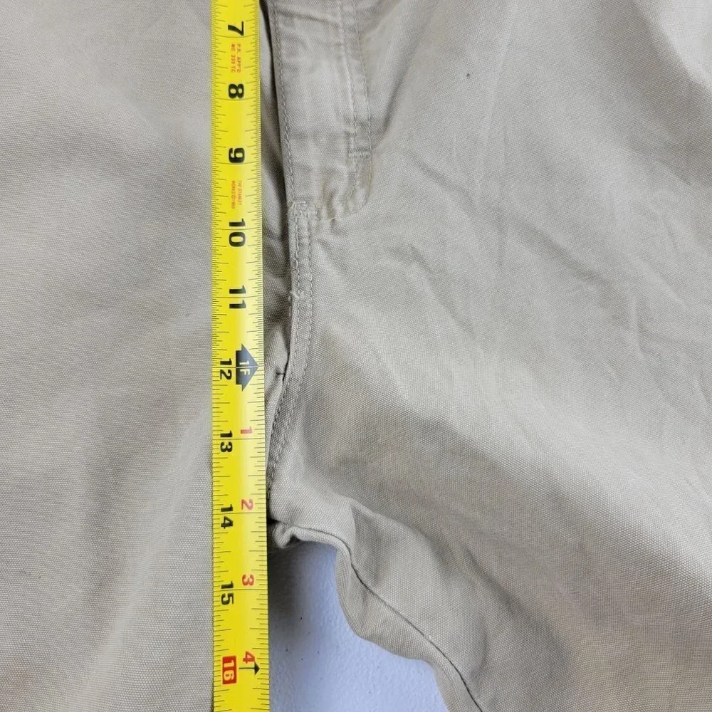 Wrangler Utility Carpenter Cargo Shorts 6 Pocket Khaki Canvas Cotton 40 Mens